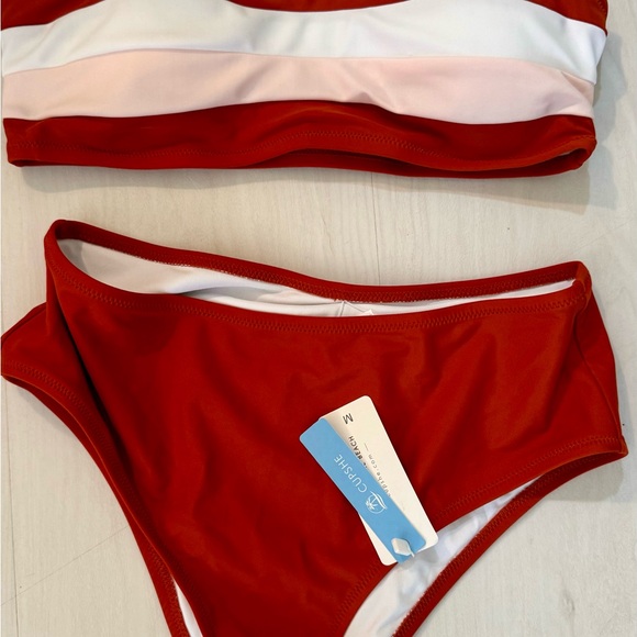 NWT Cupshe Bikini Swimsuit Top Size M Bottom Size M New no tag - Picture 2 of 2